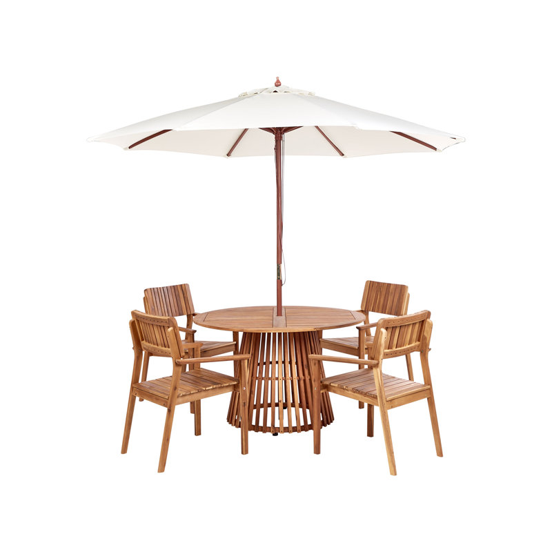 Kyro 4 - Person Acacia Patio Dining Set with Rectangular Table