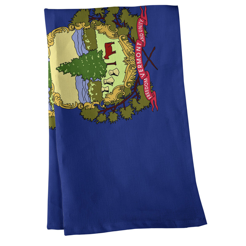 Serviette de thé à drapeau vermont, Sergé de coton