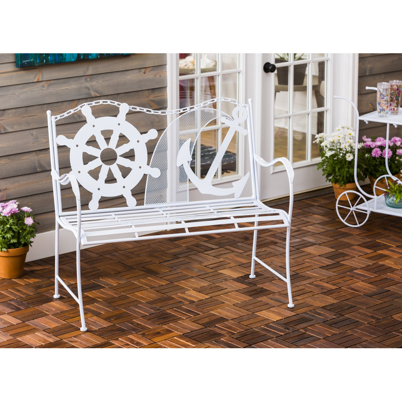 Banc de jardin en métal côtier Howell