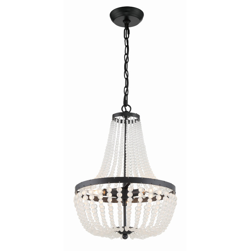 Conway Wrought Iron 3-Light Chandelier, Noir mat