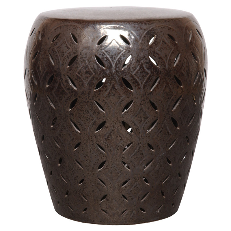 Tabouret de jardin en céramique Pleasanton, Bronze