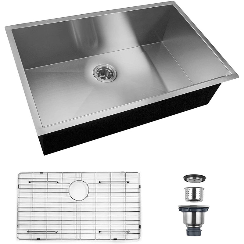 Évier de cuisine encastrable 32 po x 19 po x 9 po à rebord pour station de travail en acier inoxydable de calibre 18