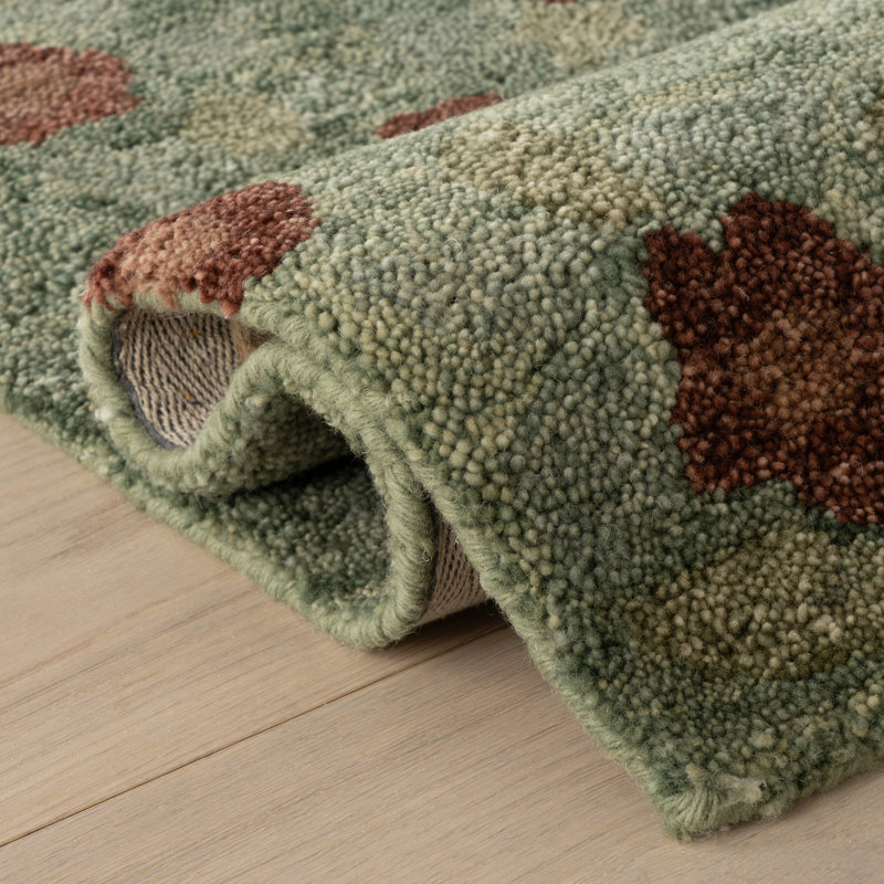 Genevive Modern Floral Wool Rug, Runner 2'6" x 8'