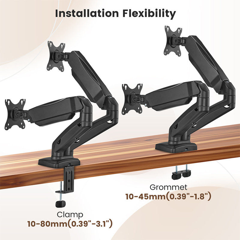 Support pour écran double Acgam Mas-1d robuste - mécanisme à ressort de qualité supérieure, maintien sécuritaire et fabrication durable