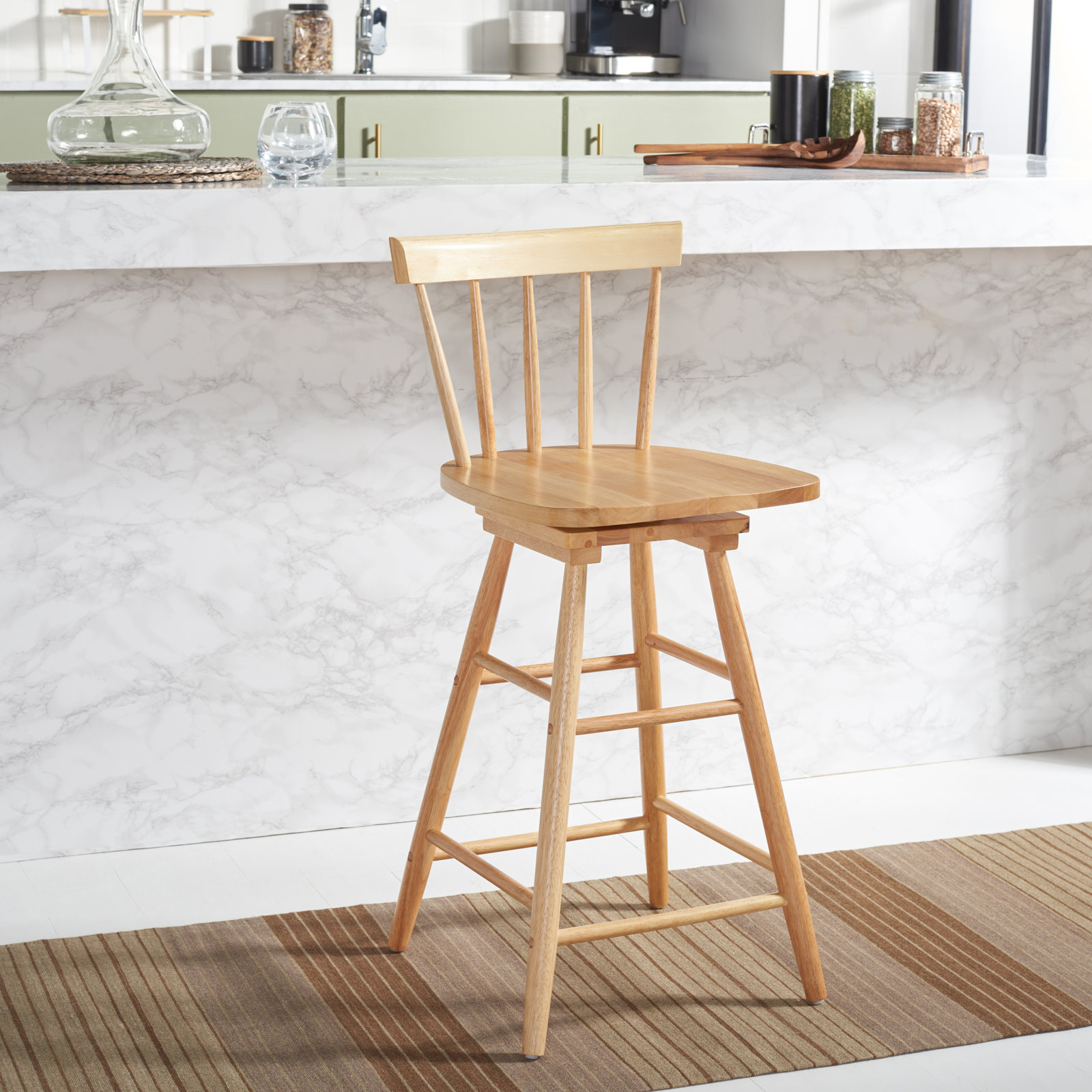 Portside 26" Swivel Bar Stool, Natural
