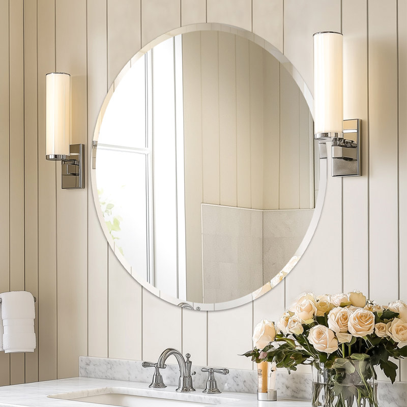 Rithi Round Flat Wall Mirror, 60 cm H x 60 cm W