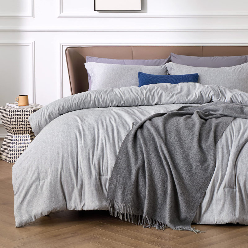 Ensemble de literie Cureic, Grand lit surdimensionné, Gris