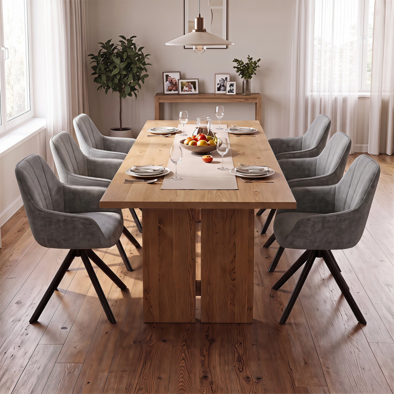 Set of 6 Upholstered Dining Chairs, Soft Padded Back Side Chairs for Kitchen & Dining Room, Dark Grey