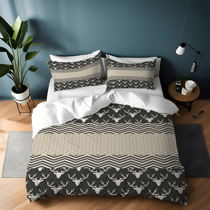 Ensemble de housse de couette , Housse de couette grand + 2 grandes taies décorat
