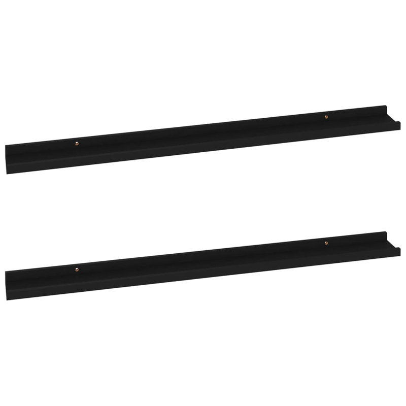Gracelan 2 Piece Picture Ledge Wall Shelf, Black, 3 cm H x 100 cm W x 9 cm D