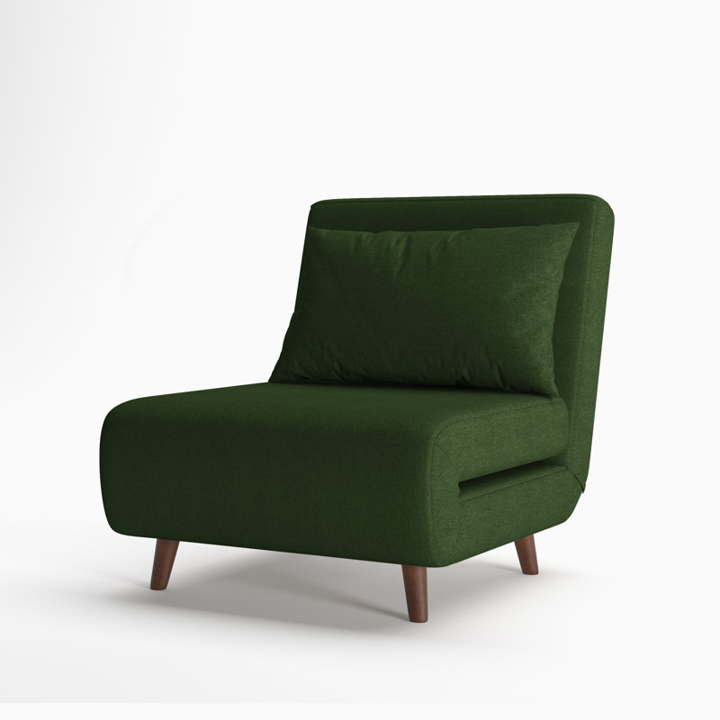 Fauteuil convertible de 30,31 po de largeur Jacquelyn, Polyester vert, 31.9"