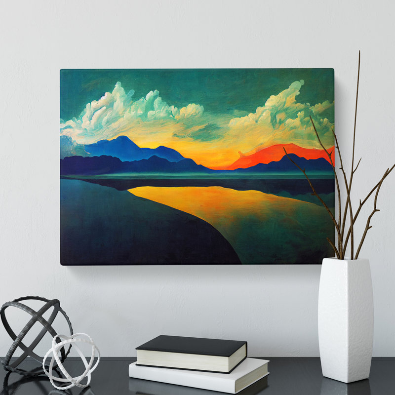 Modern Lake Mountains Vol.2 - Wrapped Canvas, 50cm H x 76cm W x 3cm D