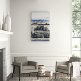 Blue Strata Print by Jennifer Hollack Raboin