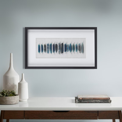 Panneau de décoration murale encadré en agate bleue encadrée