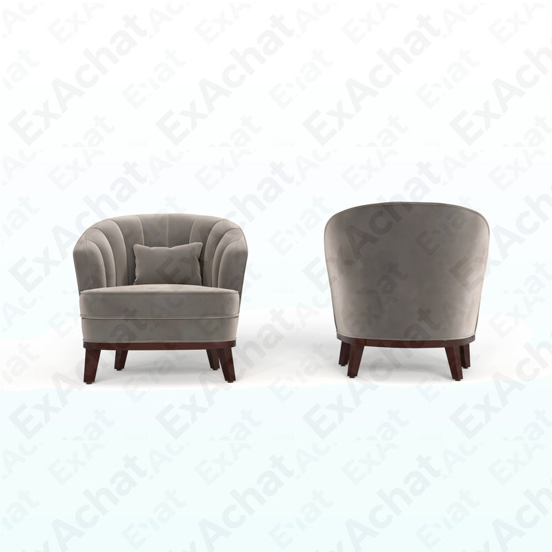 Fauteuil d'appoint rembourré Ava, Gris