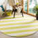 Brookvale Striped Handwoven Cotton Green/Ivory Area Rug
