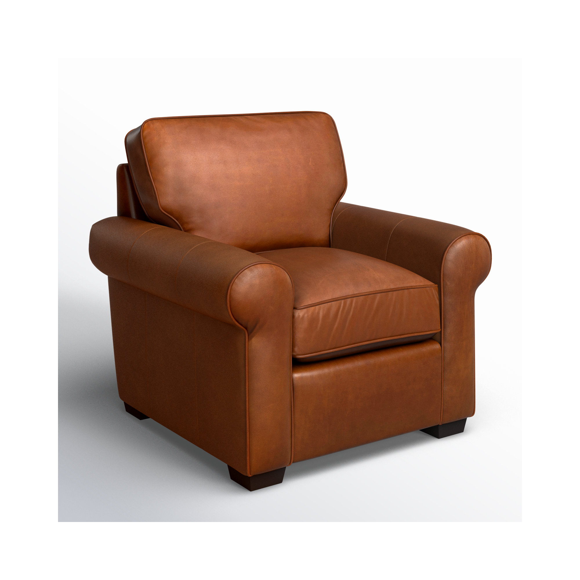 Porter Genuine Leather Armchair, Bruno Canyon Genuine Leather