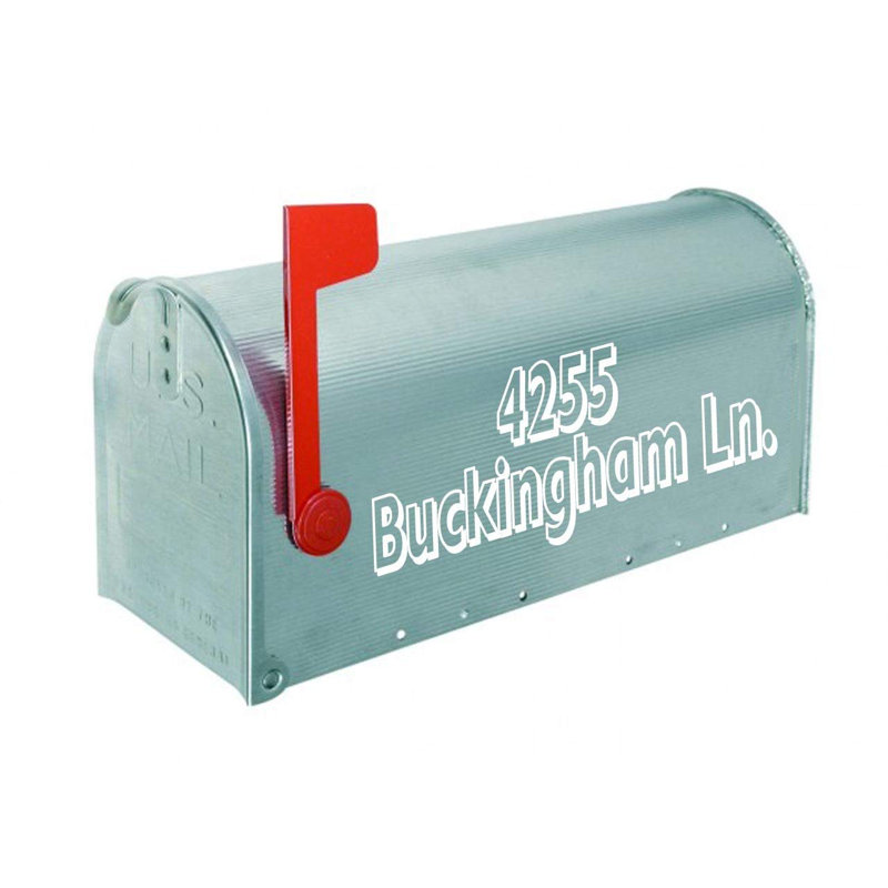 Décalcomanie murale personnalisée avec insertion de boîte aux lettres, H 3,5 po x l 12 po, Blanc
