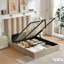 Grand lit plateforme tapissier avec rangement hydraulique relevable Braya, beige, grand-704506508-704506483