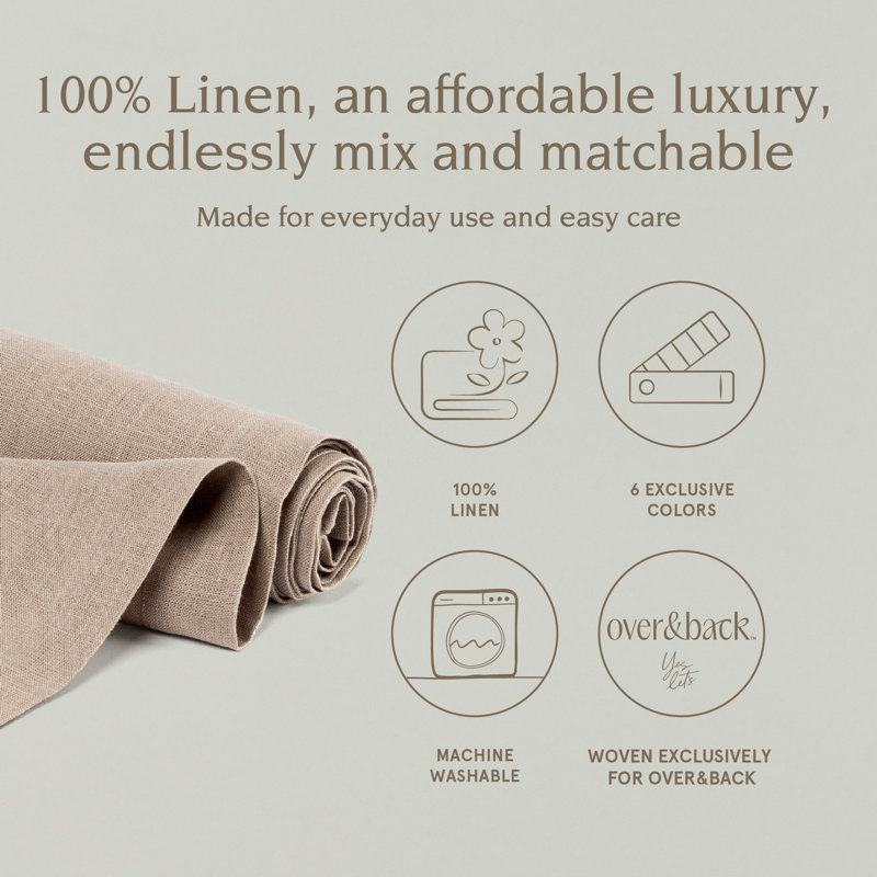 Tan 90" Long Linen Table Runner for Rustic Decor
