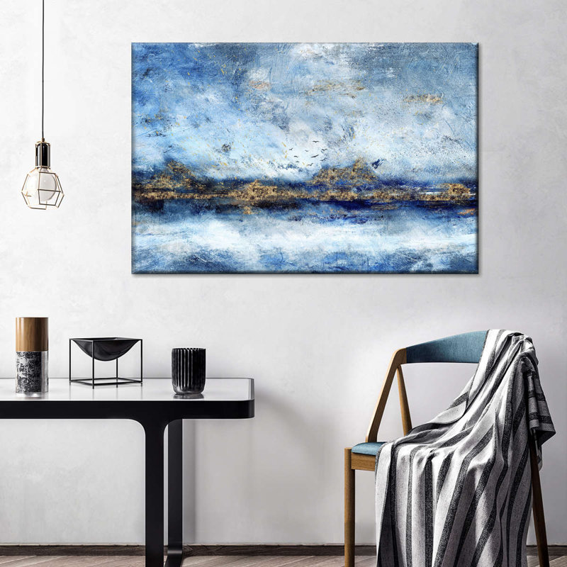 Paysage abstrait, reproduction sur toile, H 24 po x l 16 po x P 1,25 po