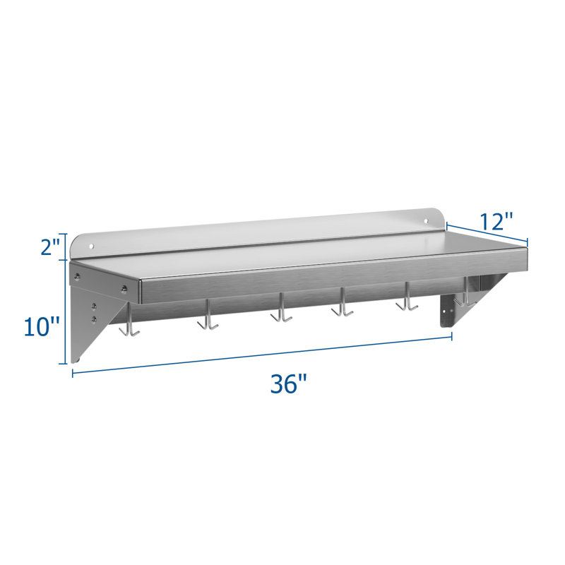 Support à casseroles en acier, H 12 po x l 36 po x P 12 po