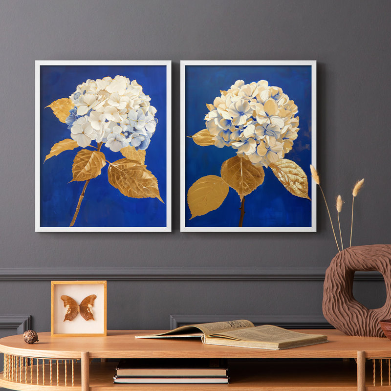 «FLORAL Series Lxxxi» - reproduction encadrée de qualité supérieure - prête à être accrochée - aucun clou requis - aucun clou requis