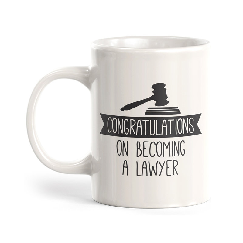 Grande tasse à café Dale, 11 oz, « Congratulations On Becoming Lawyer »