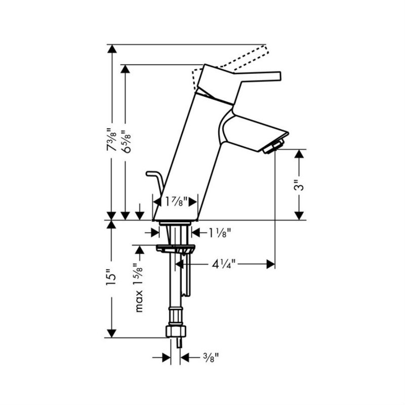 Robinet de salle de bain standard à un trou Talis S Hansgrohe Eurostyle, Nickel brossé
