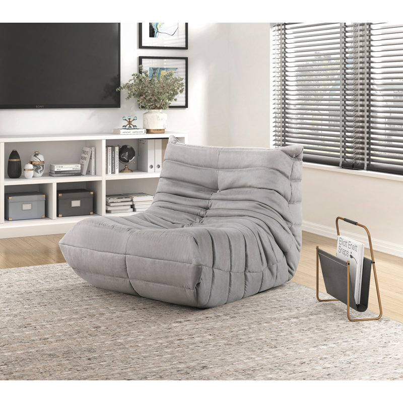 Fauteuil d'appoint de luxe capitonné à boutons, fauteuil confortable, Gris