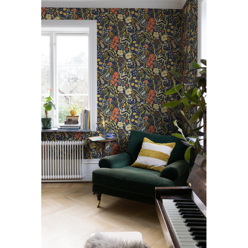 Rouleau de papier peint L 33 pi x l 20,9 po Tague, Bleu