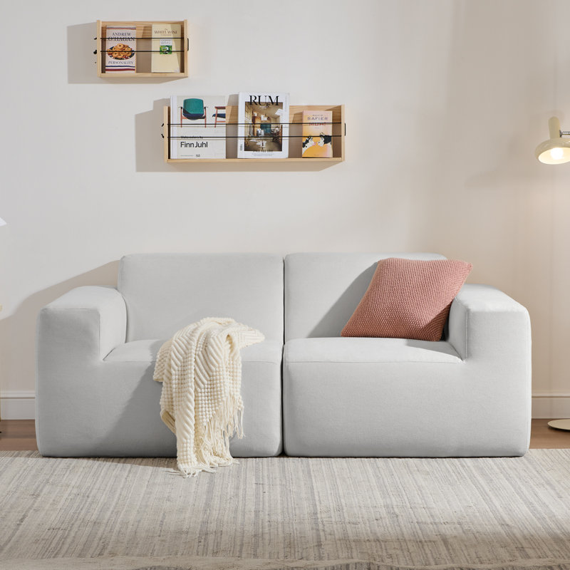 Canapé modulaire Boneless Cloud, Gris, 2, H 28 po x l 75 po x P 38 po