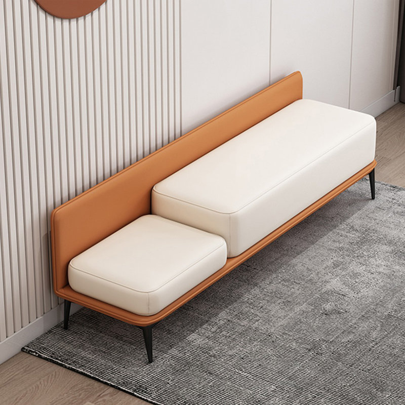 Banc rembourré orange, Orange, H 20,47 po x l 47,24 po x P 15,75 po