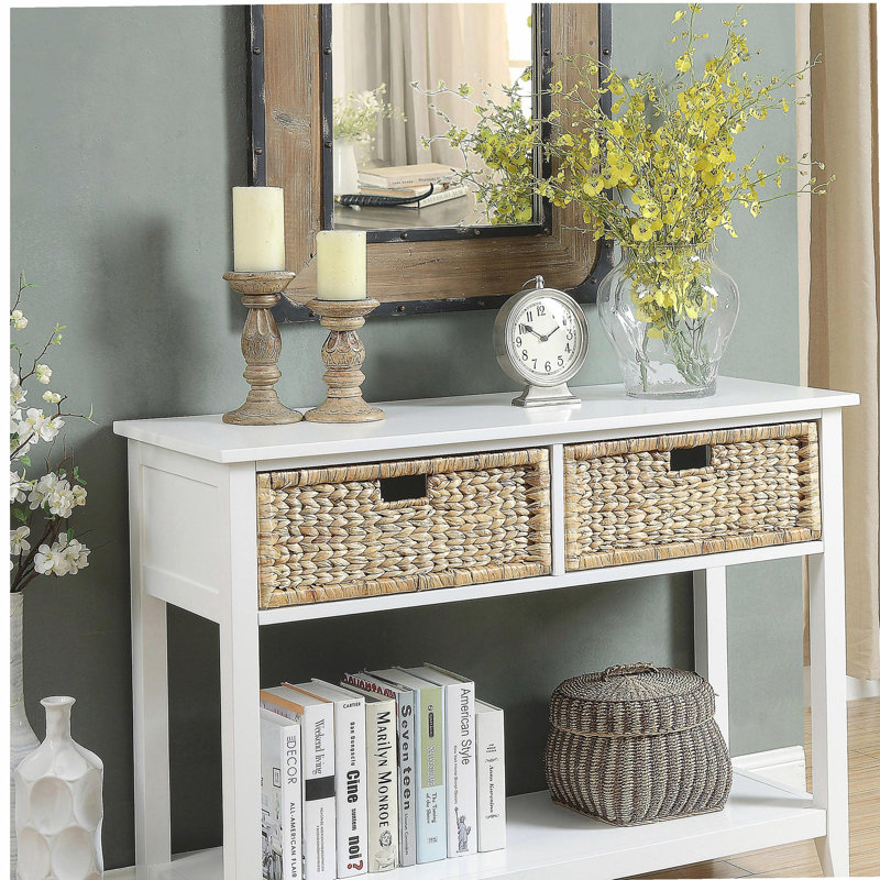 White Console Table with 2-Drawer