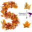 6 Pack Autumn Garland 79",Artificial Fall Autumn Leaves Garland | Realistic Fade Resistant Fake Faux Reddish Yellow Silk Garland Vine Rattan for Indoor Fall Decor,Mantelpiece,Staircase,Porch