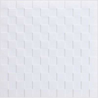 Off White Cubes 3D Wall Panel, Peel And Stick Wall Sticker, Self-Adhesive Foam Wallpaper For Interior Design Wall Panelling Decor, 2.3Ft X 2.3Ft, 5.29 Sq Ft Each, 10-Pack