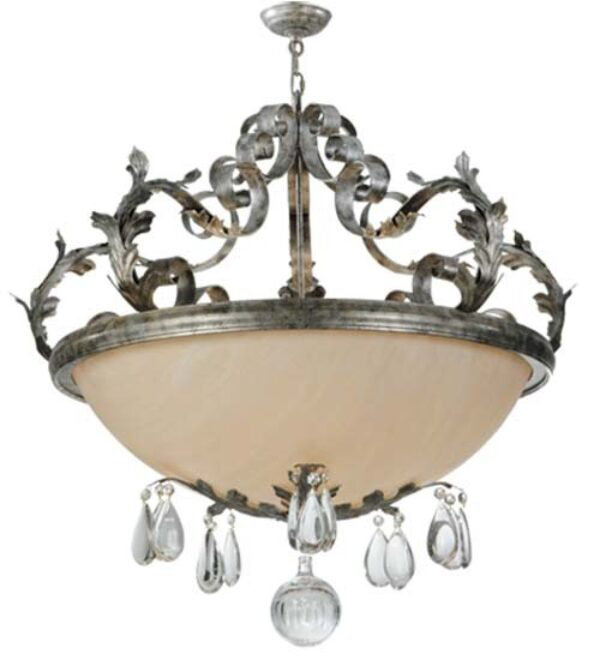 Luminaire suspendu unique à 5 lumières French Elegance, Graphite étain