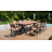 8-12 Person Plastic Desktop & Aluminum Frame Rectangular Outdoor Dining Table with Umbrella Hole-1393225617-1392910079