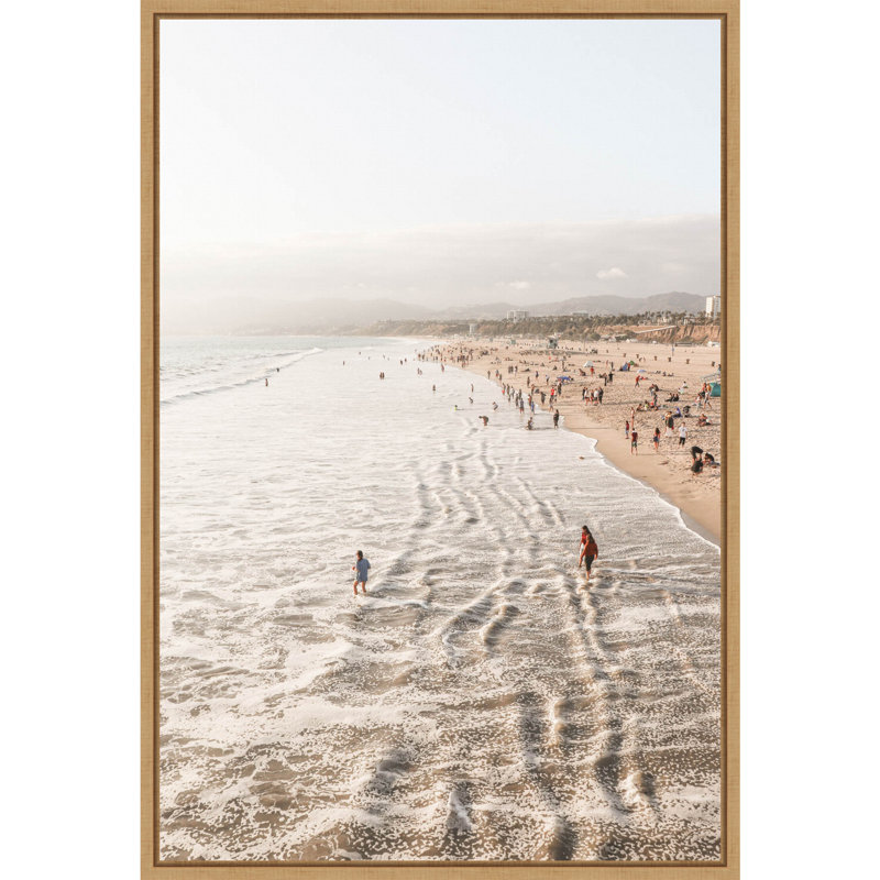 «Santa Monica Beach» par Henrike Schenk, reproduction d'art sur toile encadrée, H 33 po x l 23 po