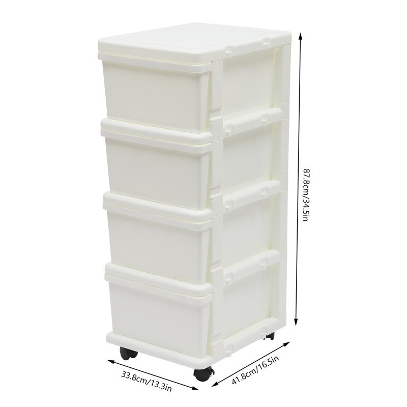 Commode de rangement 4 tiroirs Madalina, Blanc