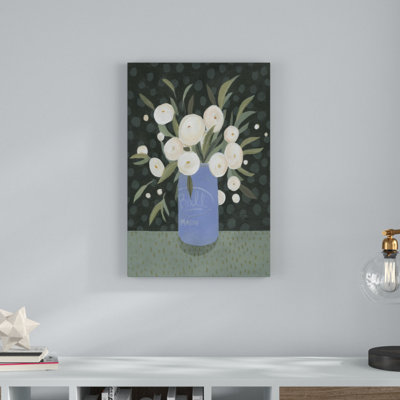 «Mason Jar Bouquet I» par Emma Scarvey, reproduction d'art sur toile tendue