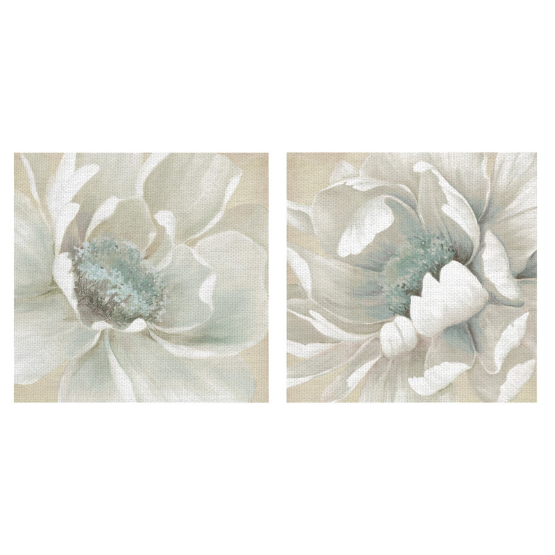 «Winter Blooms I and II», ensemble de 2 toiles tendues, H 20 po x l 20 po x P 1,5 po