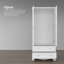 Freestanding Wooden Wardrobe Armoire with 2 Drawers-1354975060