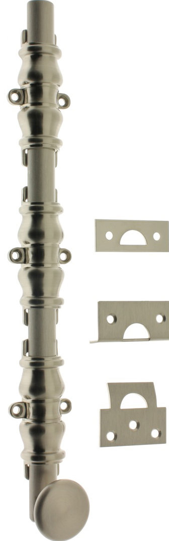 Solid Brass 24" Ornamental Bolt with Round Knob idh by St. Simons 