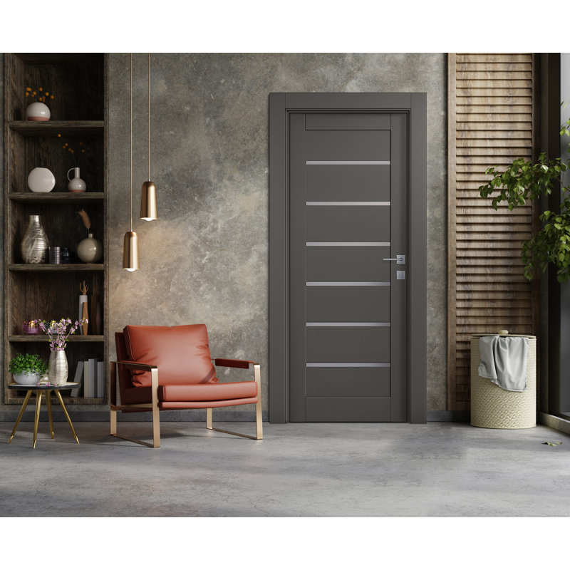 Panneau de porte Alba, Noir mat, 31,75 po x 79,37 po