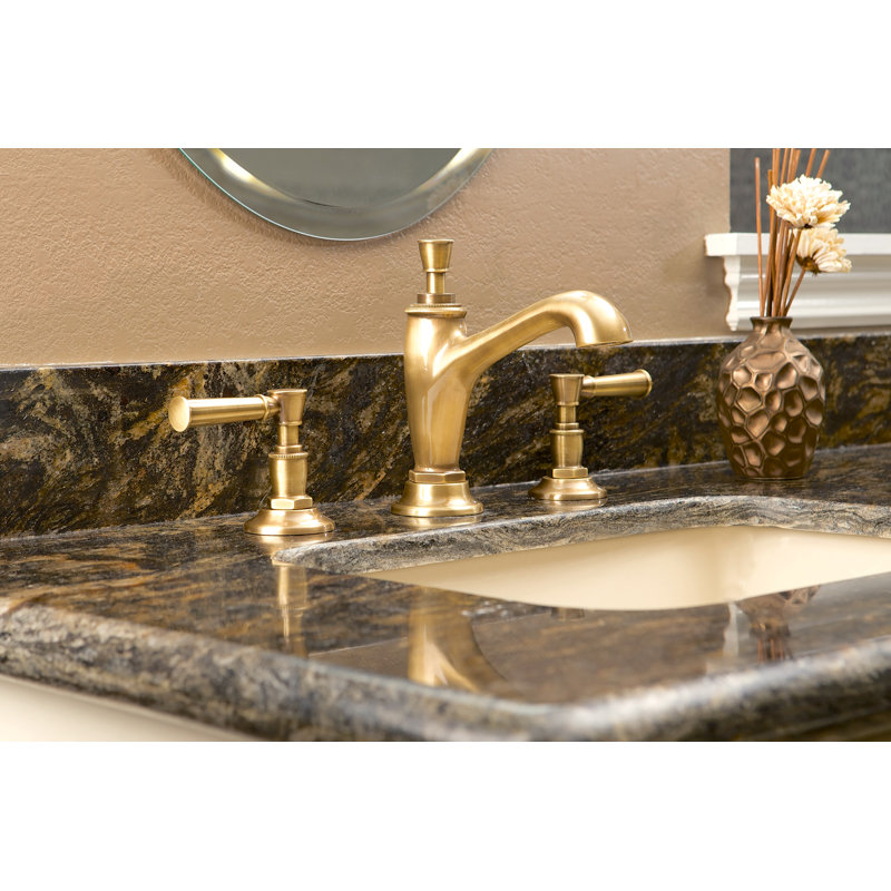 Vander Widespread Bathroom Faucet with Drain Assembly, Antique Brass