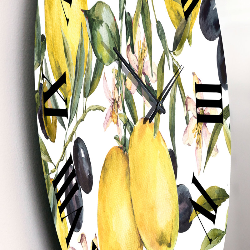 Horloge murale citron et olive I, Moyen