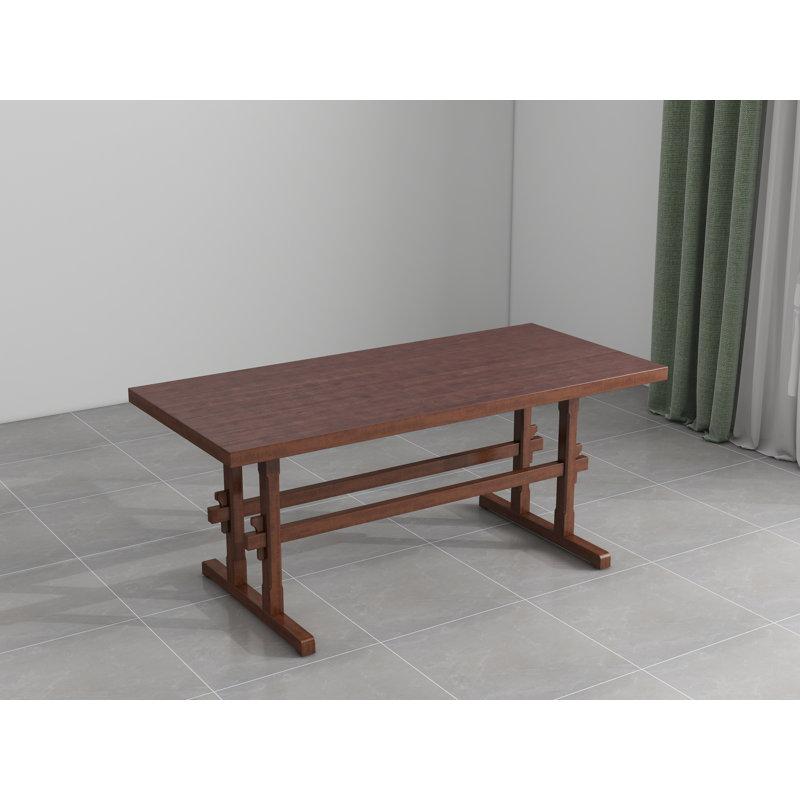 69''  Mid-Century Modern Farmhouse Solid Wood Dining Table For 6-8 People, Natural