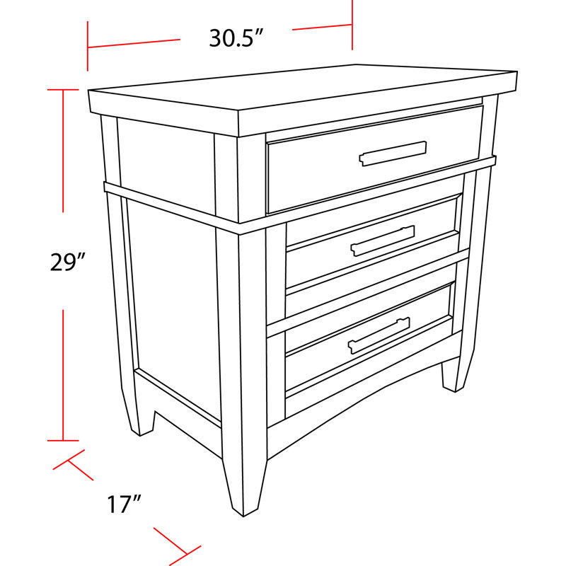 Bankhead 30.5'' W Solid Wood Nightstand