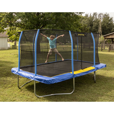 JumpKing 10 x 14 Foot Enclosed Rectangular Trampoline with G3 Pole
